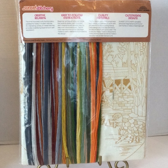 NIB Sunset Stitchery “Fall Mill Pond” stitch kit - Picture 4 of 8